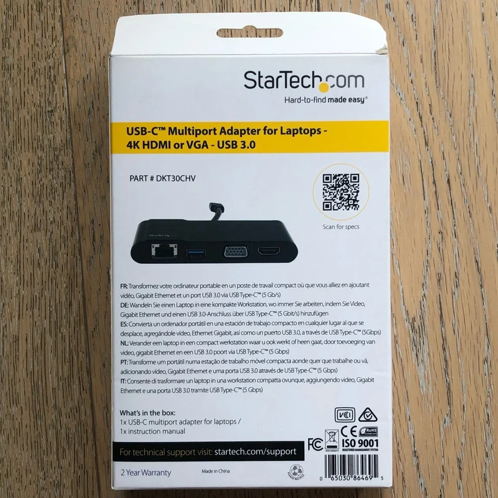 StarTech.com USB-C Multiport Adaptor for Laptops - 4K HDMI or VGA - USB 3.0